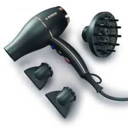 Kiepe Bloom Hairdryer Black, fén  & kartáč Olivia Garden iDetangle