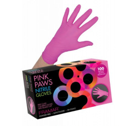 Framar Pink Paws - Jednorázové rukavice - nitrilové, růžová