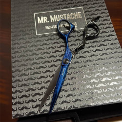 Kadeřnické nůžky MR. MUSTACHE Craft Black-Blue - 5,5" / 6,0"