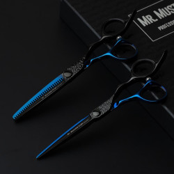 Efilační nůžky MR. MUSTACHE Craft Black-Blue 6,0"