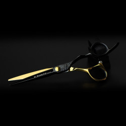 Kadeřnické nůžky MR. MUSTACHE Craft Black-Gold 6,0"