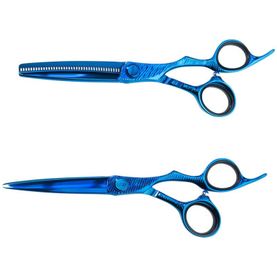 Set profesionálních kadeřnických nůžek MR. MUSTACHE Portofino Blu 6,0″