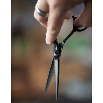 Kadeřnické nůžky MR. MUSTACHE Noir Daisy 5,5"