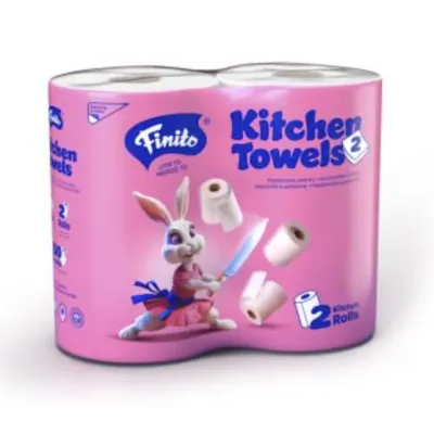 Kuchyňské utěrky FINITO, 2 vrstvy, celulóza, 2ks/bal, 30m
